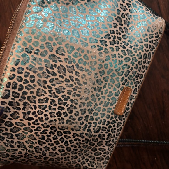 Consuela blue silver print small crossbody bag purse with adjustable strap - Picture 4 of 10